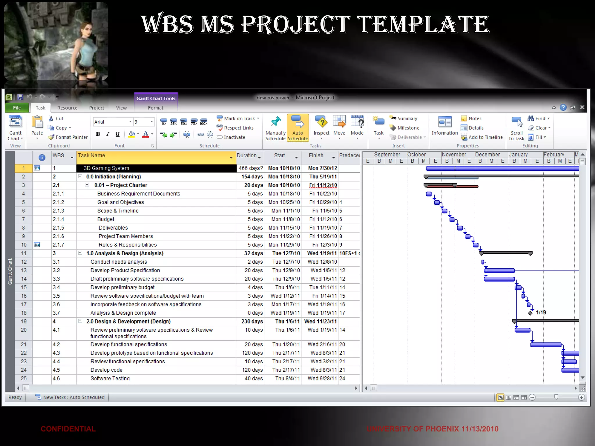 WBS MS project template
 