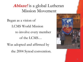The Story Repeated
       Gail Potratz – “This is the best
        training program our faculty was
        ever involved in…” (Emanuel, New
        London, WI)
       Randy Ash (Trinity, Waconia, MN)
       Albert Amling (Hales Corners, WI)
       Jane Jahnke (Eau Claire, WI)
       All of these administrators were
        involved in taking a class – or more.
 