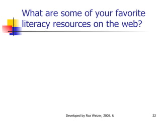 What are some of your favorite literacy resources on the web? 