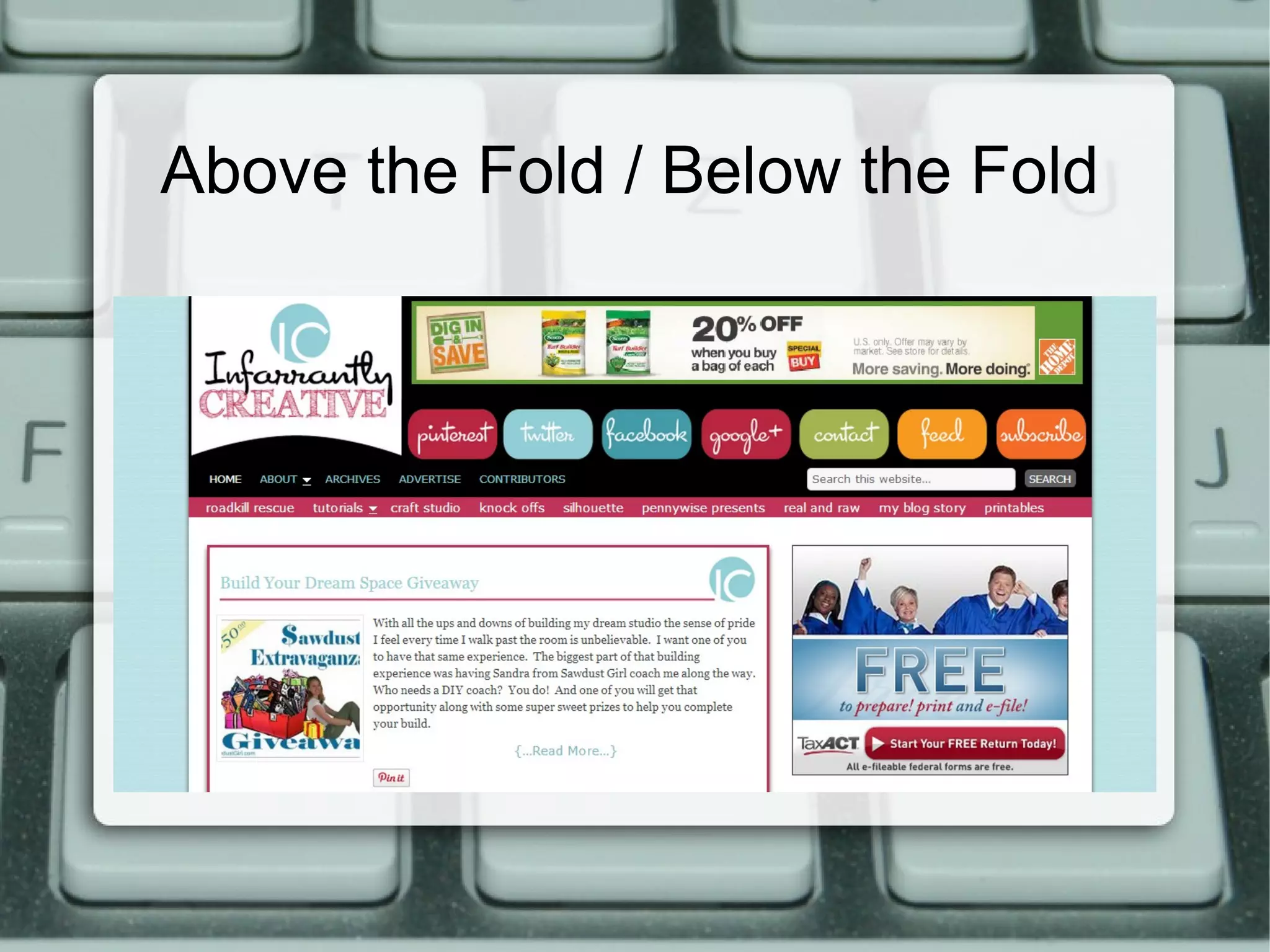 Above the Fold / Below the Fold
 