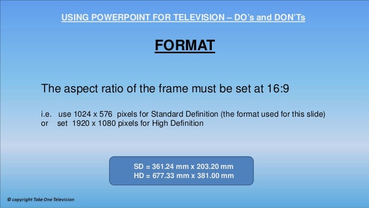 powerpoint for television powerpoint 16 9 format