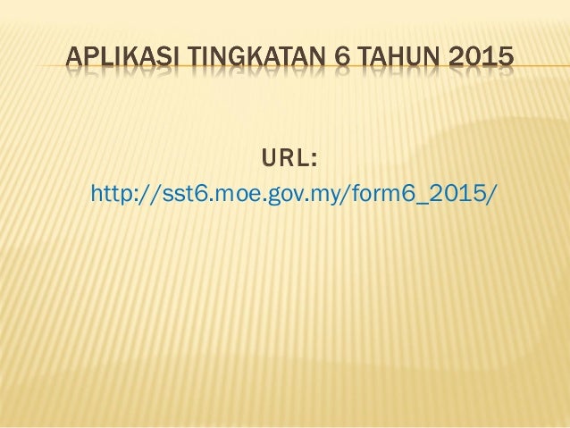 Taklimat Pengurusan Murid Tingkatan 6 2015