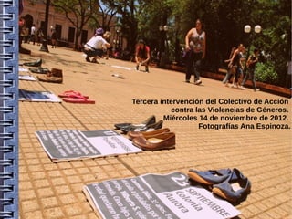 Tercera intervención del Colectivo de Acción
           contra las Violencias de Géneros.
         Miércoles 14 de noviembre de 2012.
                   Fotografías Ana Espinoza.
 