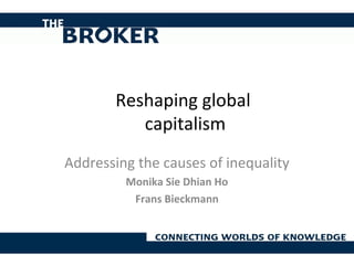 Reshaping global
capitalism
Addressing the causes of inequality
Monika Sie Dhian Ho
Frans Bieckmann

 