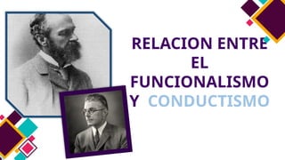 RELACION ENTRE
EL
FUNCIONALISMO
Y CONDUCTISMO
 