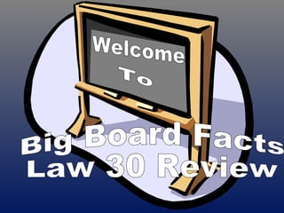 Big Board Facts Law 30 Review  Welcome To 