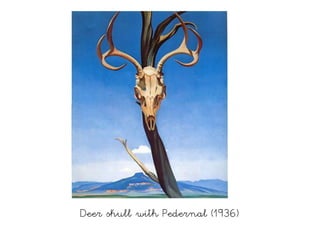 Deer skull with Pedernal (1936)
 