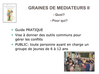 GRAINES DE MEDIATEURS II- Quoi?- Pour qui?<br /><ul><li>Guide PRATIQUE