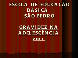 ESCOLA DE EDUCAÇÃO BÁSICA  SÃO PEDRO GRAVIDEZ NA ADOLESCÊNCIA 2011 