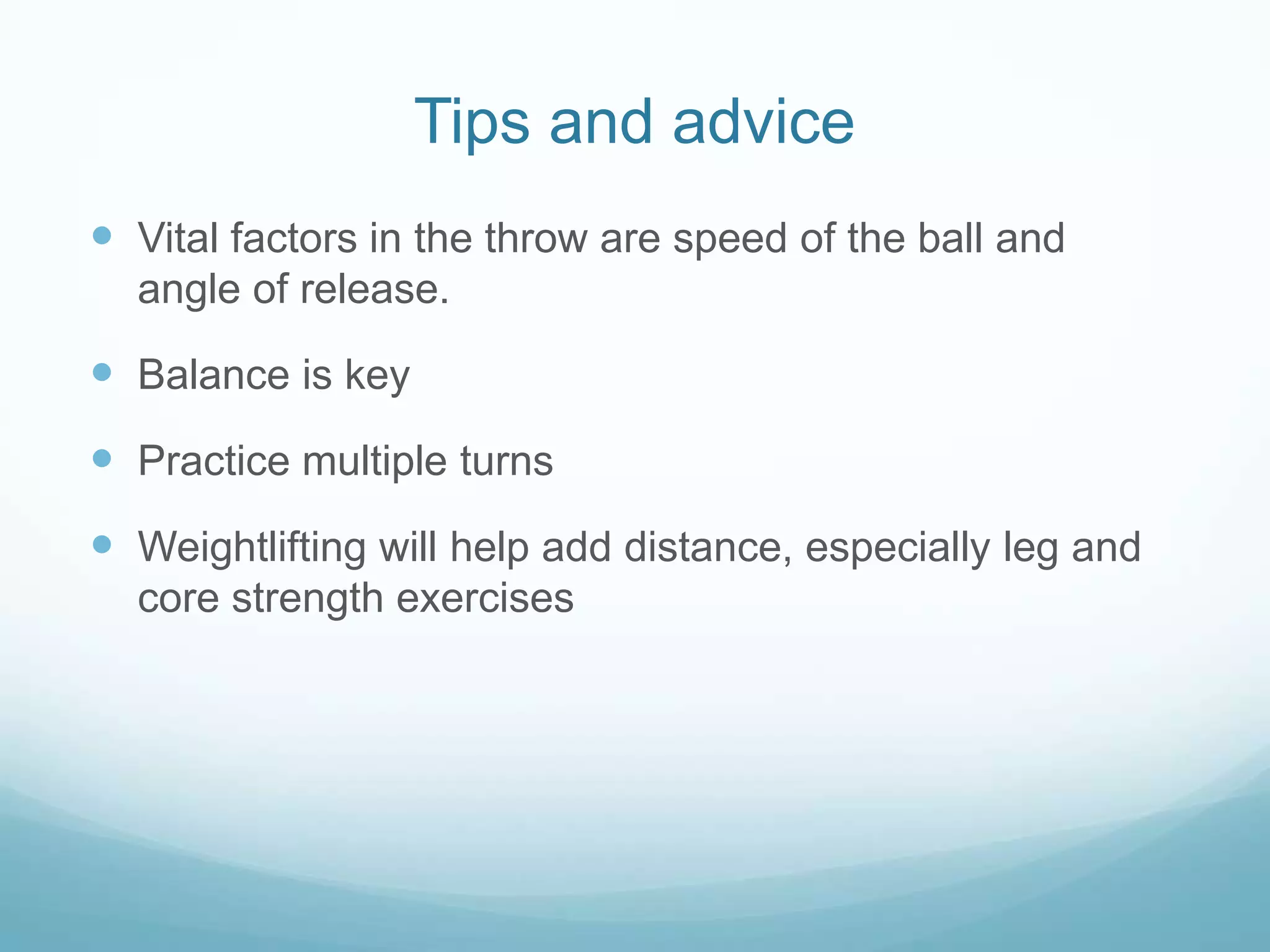 The implement is released at the front of the circle.Background InfoThe hammer throw is an event in the sport of track and field, primarily a collegiate and an Olympic sport. Rhode Island is the only state that lets high school athletes participate in the event. This is because of the lack of knowledge and the dangers of the event. The hammer throw is a much more popular event in other countries, especially in Europe
