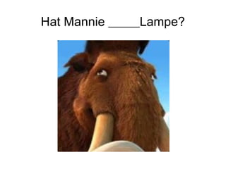 Hat Mannie _____Lampe?
 