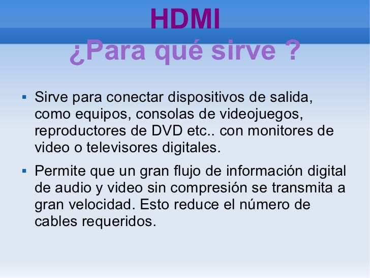 para que sirve el puerto hdmi