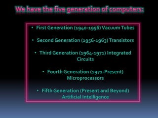 Generations of Computer | PPT