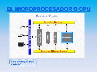 EL MICROPROCESADOR O CPU




 Elena Domínguez Bajo
 1º A BI-BS
 