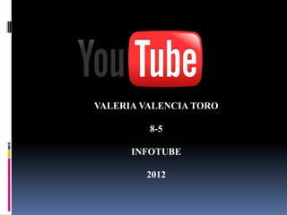 VALERIA VALENCIA TORO

         8-5

      INFOTUBE

        2012
 