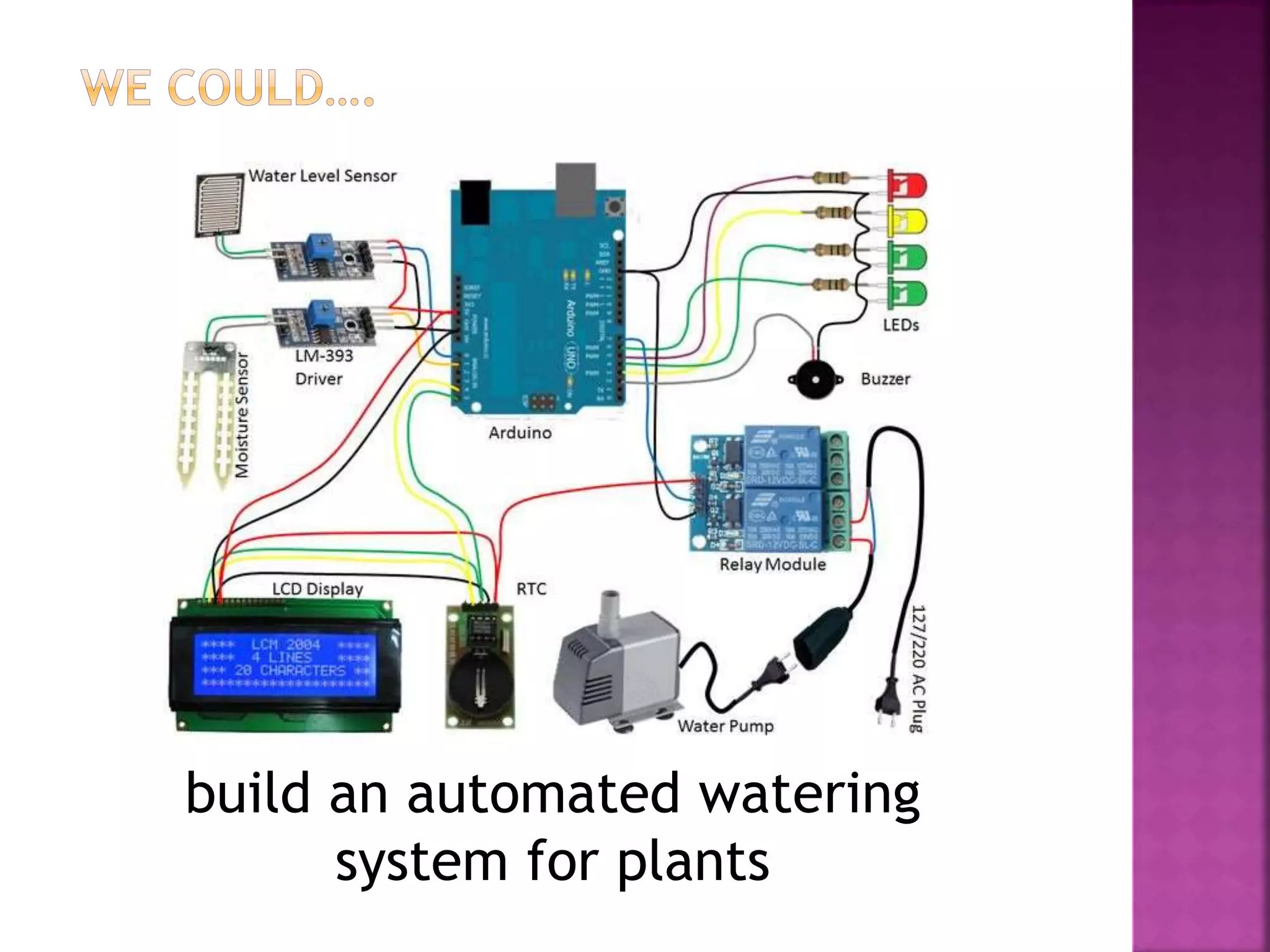 build an automated watering
system for plants
 