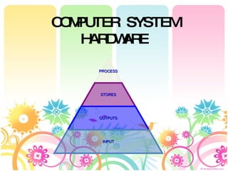 COMPUTER SYSTEM HARDWARE PROCESS STORES OUTPUTS INPUT 