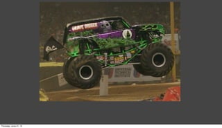 Truck Name: BIG FOOT
                      Tires: 10 Feet Tall
                      Claim to Fame: World's Largest Monster Truck
Friday, June 22, 12
 