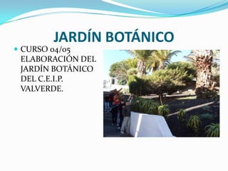 JARDÍNBOTÁNICOCURSO 04/05 ELABORACIÓN DEL JARDÍN BOTÁNICO DEL C.E.I.P. VALVERDE.