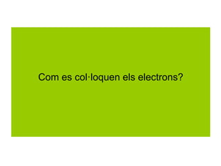 Com es col·loquen els electrons?
 