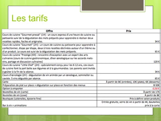Les tarifs
 