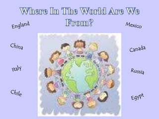 Where In The World Are We From? England Mexico China Canada Italy Russia Chile Egypt 