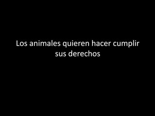 Los animales quieren hacer cumplir
sus derechos

 