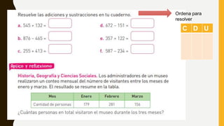 Ordena para
resolver
C D U
 