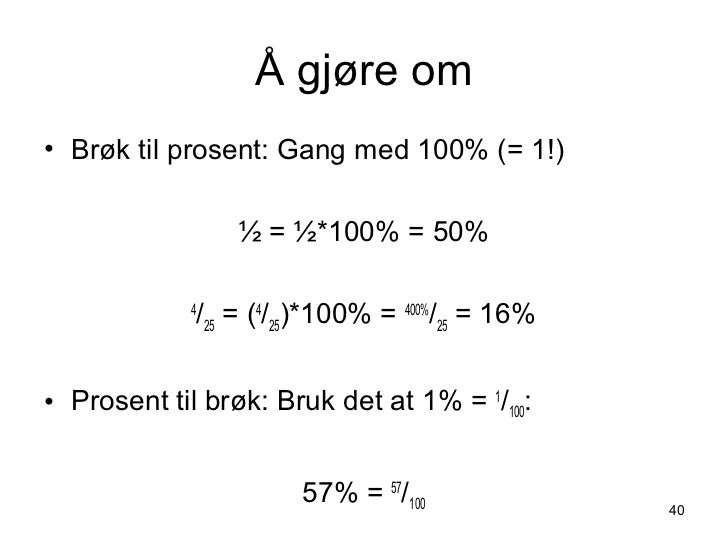 regne brøk med ulik nevner