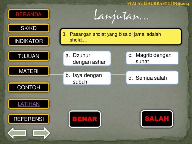 Materi Latihan Tentang Sholat Jamak Dan Qashar