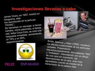Investigaciones llevadas a cabo
FELIZ ENFADADO