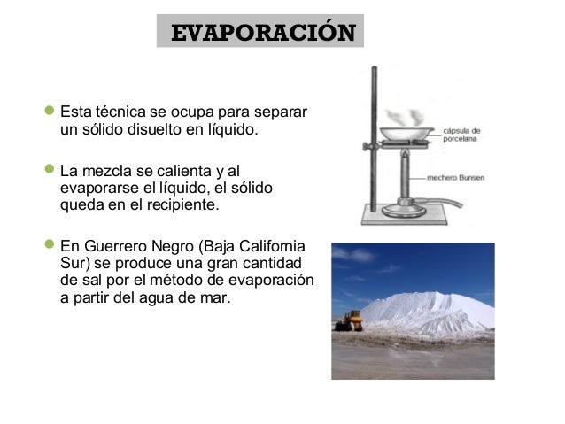 MÉTODOS DE SEPARACIÓN DE MEZCLAS.
