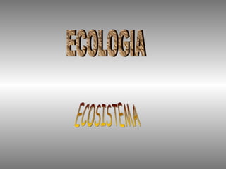 ECOLOGIA ECOSISTEMA 