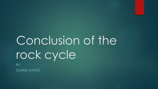 Conclusion of the
rock cycle
BY:
SUAREZ MATEO
 