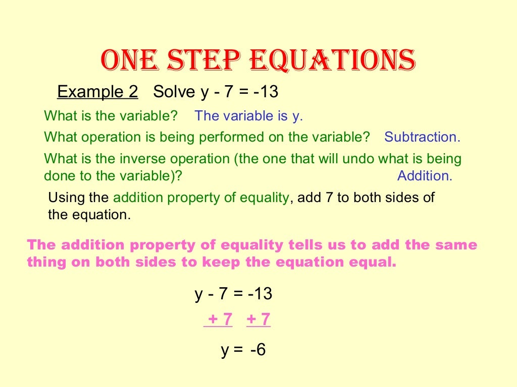 One Step Equations Explained