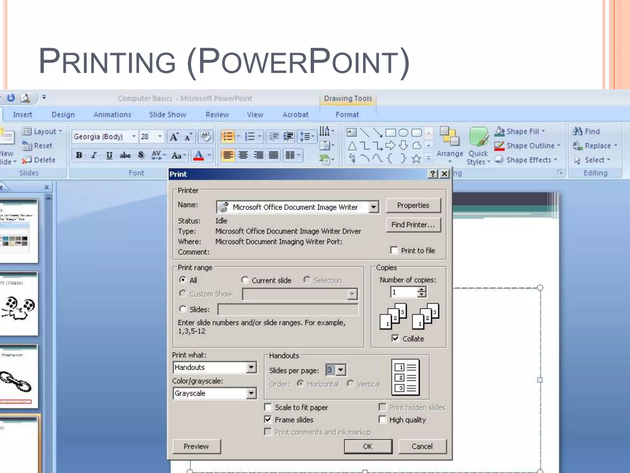 Linking a Video in Your PresentationFIND the video on the internet.COPY the ADDRESS from the ADDRESS BARPASTE the link into presentation.IMPORTANT: hit [SPACE BAR] or [ENTER] to make the link active