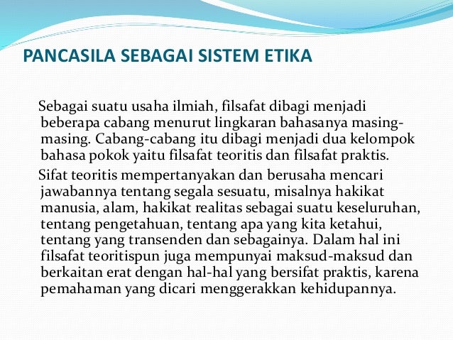 Pancasila Sebagai Sistem Etika