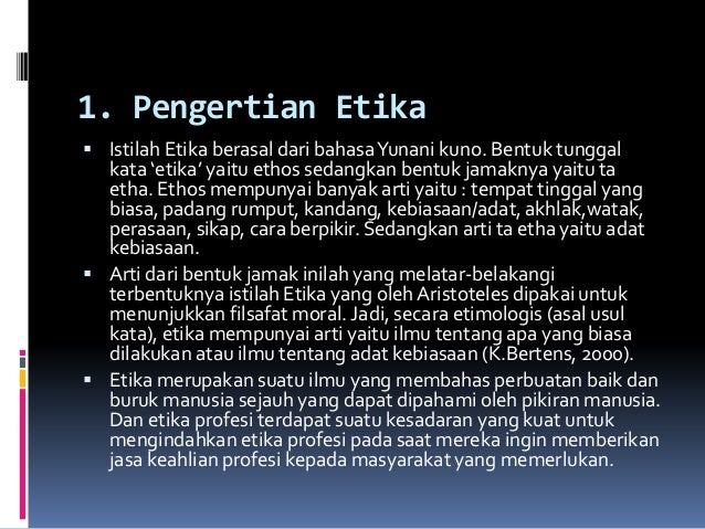 Pancasila sebagai sistem etika