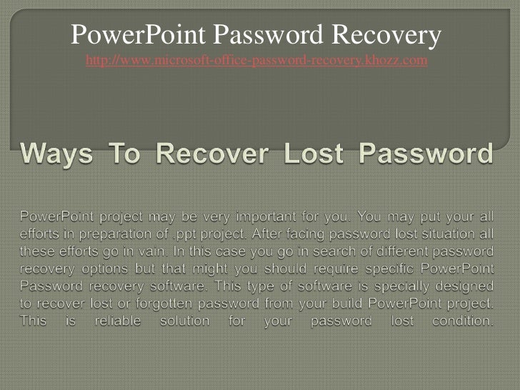 Powerpoint Password Recovery