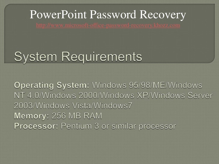 Powerpoint Password Recovery