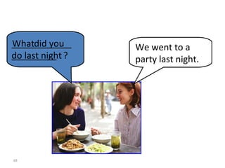 did you do last night What 8-8  Let’s Practice We went to a party last night. _____________________  ? 