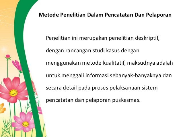 pencatatan dan pelaporan dalam kesehatan masyarakat