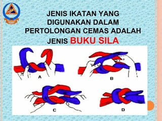 JENIS IKATAN YANG
DIGUNAKAN DALAM
PERTOLONGAN CEMAS ADALAH
JENIS BUKU SILA
 