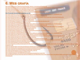 6. WEB GRAFÍA
http://www.etapa.net.ec/Telecomunicaciones/bib_telecom_doc/antivirus/Phishing.pdf
http://aprenderinternet.about.com/od/SeguridadPrivacidad/tp/Cinco-Consejos-Para-Evitar-Ser-Victima-De-Phishing.htm
http://www.websecurity.es/como-identificar-y-prevenir-phishing
http://www.boe.es/buscar/doc.php?id=BOE-A-1995-25444
http://conflictuslegum.blogspot.com.es/2012/12/jurisprudencia-blanqueo-de-capitales.html
http://0-aranzadi.aranzadidigital.es.cataleg.uoc.edu
http://www.elderecho.com/penal/Phising-Problematica-calificacion-participacion-jurisprudencia_11_533680004.html
http://www.etapa.net.ec/Telecomunicaciones/bib_telecom_doc/antivirus/Phishing.pdf
http://aprenderinternet.about.com/od/SeguridadPrivacidad/tp/Cinco-Consejos-Para-Evitar-Ser-Victima-De-Phishing.htm
http://www.websecurity.es/como-identificar-y-prevenir-phishing
http://www.boe.es/buscar/doc.php?id=BOE-A-1995-25444
http://conflictuslegum.blogspot.com.es/2012/12/jurisprudencia-blanqueo-de-capitales.html
http://0-aranzadi.aranzadidigital.es.cataleg.uoc.edu
http://www.elderecho.com/penal/Phising-Problematica-calificacion-participacion-jurisprudencia_11_533680004.html
http://www.etapa.net.ec/Telecomunicaciones/bib_telecom_doc/antivirus/Phishing.pdf
http://aprenderinternet.about.com/od/SeguridadPrivacidad/tp/Cinco-Consejos-Para-Evitar-Ser-Victima-De-Phishing.htm
http://www.websecurity.es/como-identificar-y-prevenir-phishing
http://www.boe.es/buscar/doc.php?id=BOE-A-1995-25444
http://conflictuslegum.blogspot.com.es/2012/12/jurisprudencia-blanqueo-de-capitales.html
http://0-aranzadi.aranzadidigital.es.cataleg.uoc.edu
http://www.elderecho.com/penal/Phising-Problematica-calificacion-participacion-jurisprudencia_11_533680004.html
http://www.etapa.net.ec/Telecomunicaciones/bib_telecom_doc/antivirus/Phishing.pdf
http://aprenderinternet.about.com/od/SeguridadPrivacidad/tp/Cinco-Consejos-Para-Evitar-Ser-Victima-De-Phishing.htm
http://www.websecurity.es/como-identificar-y-prevenir-phishing
http://www.etapa.net.ec/Telecomunicaciones/bib_telecom_doc/antivirus/Phishing.pdf
http://aprenderinternet.about.com/od/SeguridadPrivacidad/tp/Cinco-Consejos-Para-Evitar-Ser-Victima-De-Phishing.htm
http://www.websecurity.es/como-identificar-y-prevenir-phishing
http://www.desarrolloweb.com/articulos/2098.php
http://www.kaspersky.es/about/news/spam/2013/El_phishing_se_duplica_en_el_ultimo_ano_alcanzando_38_millones_de_usuarios_atacados_segun_
Kaspersky_Lab
https://es.noticias.yahoo.com/crece-el-phising-en-españa-que-usa-bancos-122957821.html
https://es.noticias.yahoo.com/el-phising-aumentó-en-españa-en-2013-según-121757124.html
http://www.ciberwolf.com/2008/06/pasos-para-detectar-el-phishing.html
http://www.ehowenespanol.com/crosssite-scripting-info_193715/
http://netcraft-anti-phishing-toolbar-ie.softonic.com/
http://unaaldia.hispasec.com/2005/05/nueva-generacion-de-phishing-rompe.html
http://portaljuridico.lexnova.es/jurisprudencia/JURIDICO/122759/sentencia-ap-soria-16-2012-de-27-de-febrero-delito-continuado-de-estafa-estafa-
informatica-dil
 