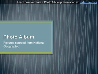 Photo Album Pictures sourced from National Geographic Learn how to create a Photo Album presentation at: indezine.com 