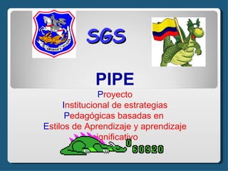 PIPE P royecto I nstitucional de estrategias P edagógicas basadas en  E stilos de Aprendizaje y aprendizaje significativo SGS 