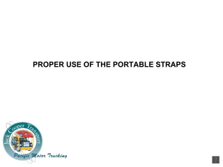 PROPER USE OF THE PORTABLE STRAPS  