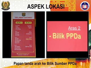 ASPEK LOKASI

Papan tanda arah ke Bilik Sumber PPDa

 