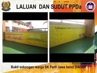 LALUAN DAN SUDUT PPDa

Bukti sokongan warga SK Parit Jawa benci DADAH

 