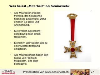 Kategorien und LinksGleiche Begriffe für alle BereicheDynamische Erzeugung der Unterkategorien              Nützliche LinksPräsentation von www.seniorweb.ch                         13